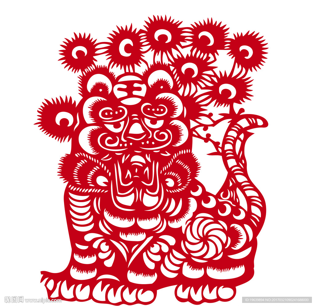 老虎剪纸