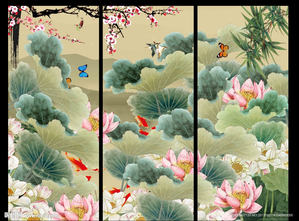 国画荷花