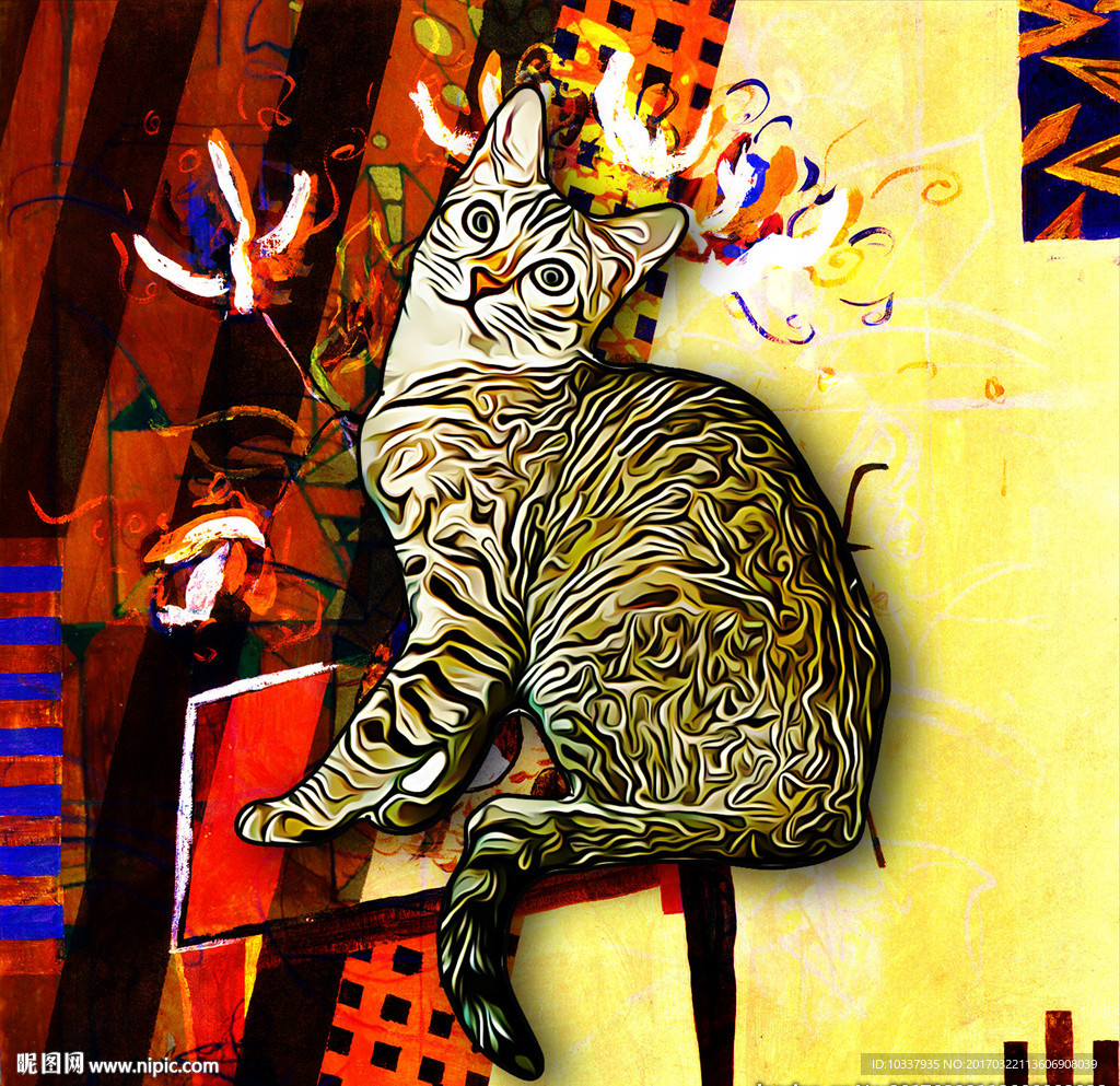 猫油画