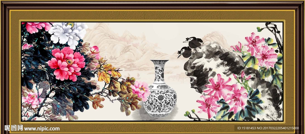 国画牡丹