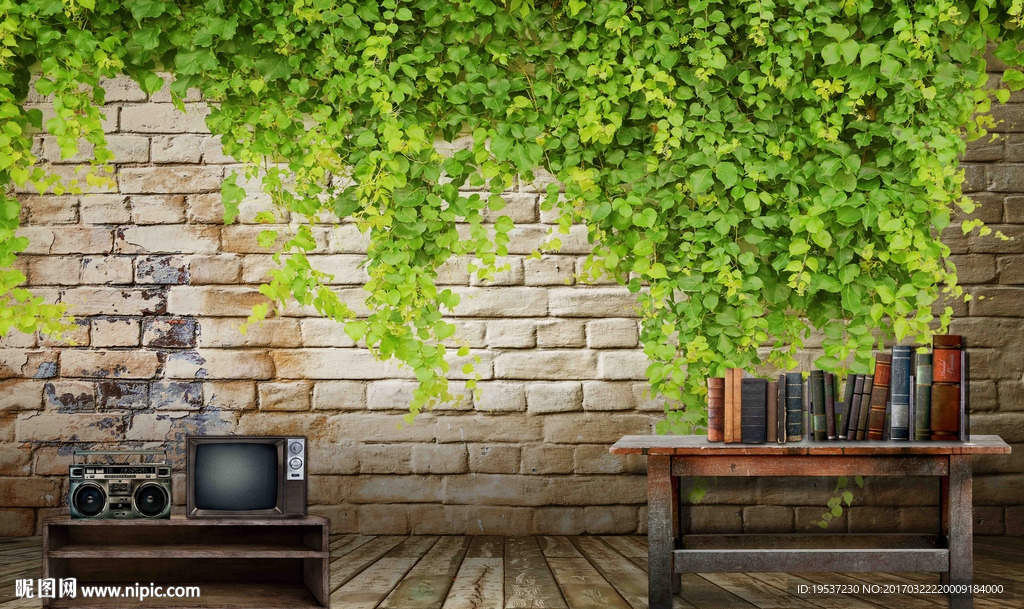 3D爬山虎背景墙