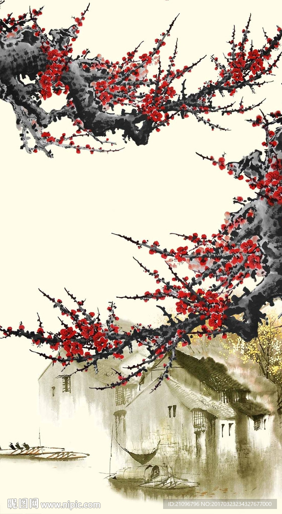 国画梅花玄关