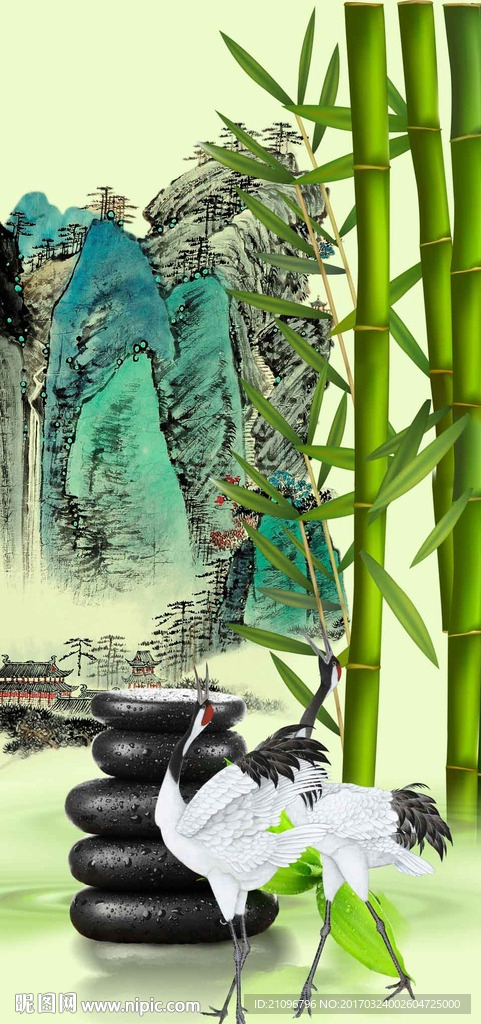 3d玄关竹子图