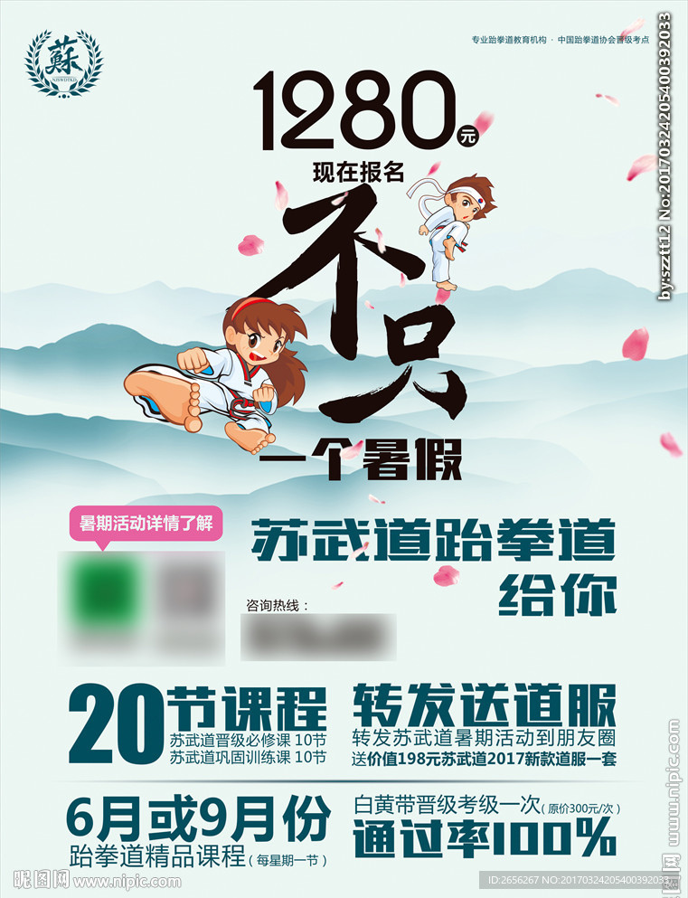 2017跆拳道暑期传单