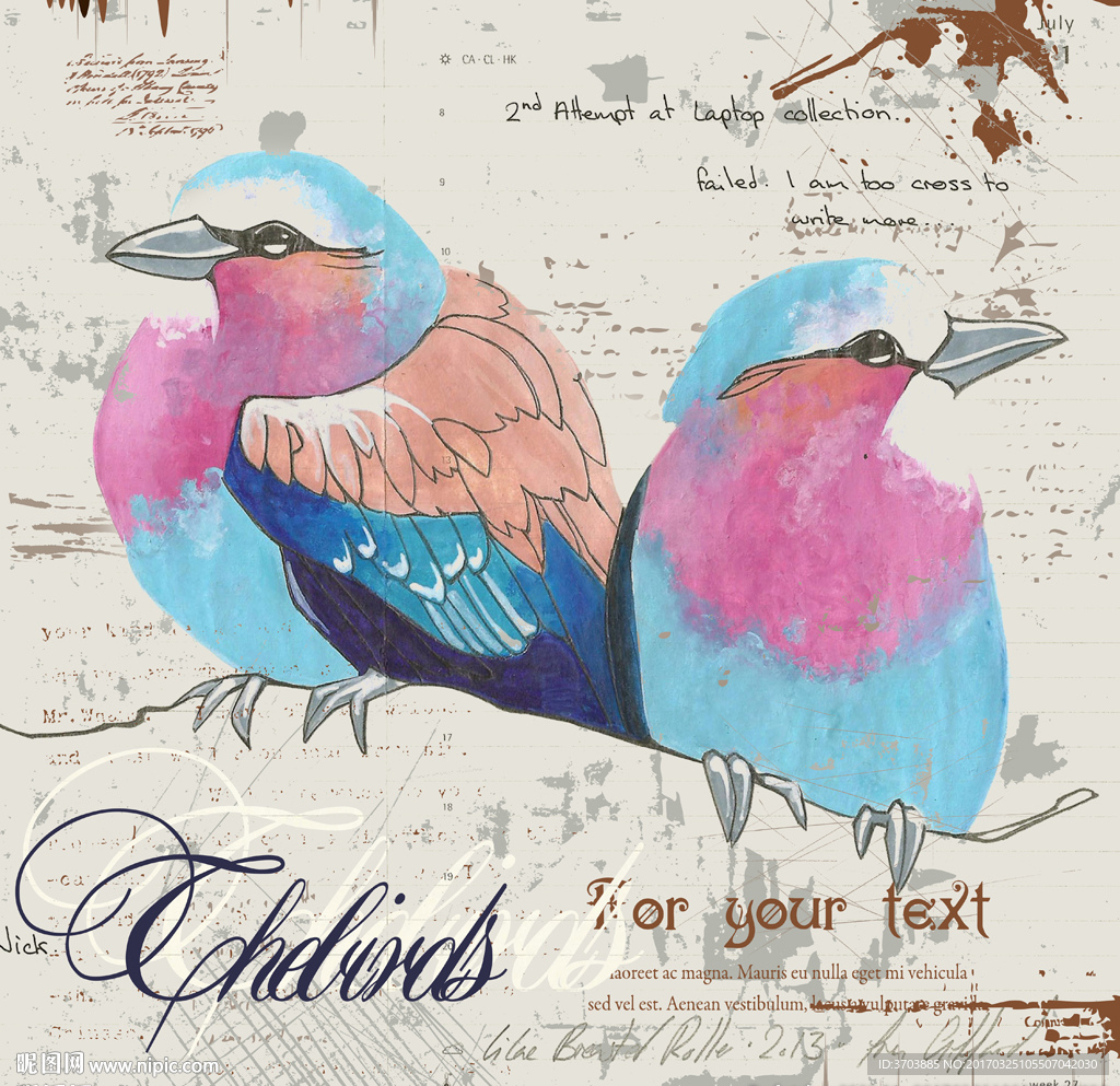 手绘花鸟装饰画