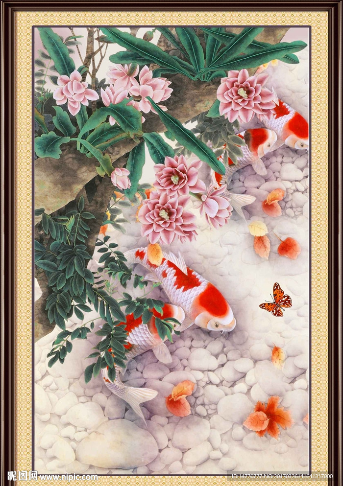 花鸟九鱼图