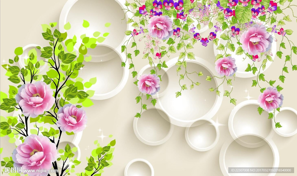 3D玫瑰花
