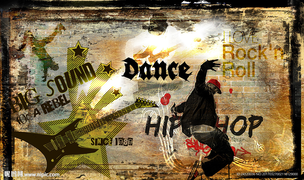 嘻哈摇滚装饰画背景墙