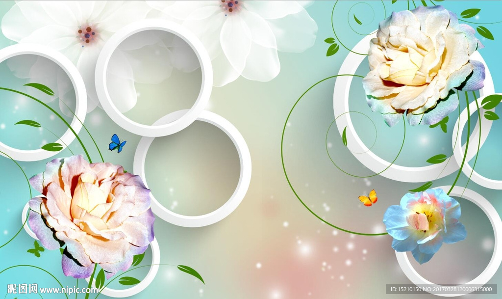 3D玫瑰花