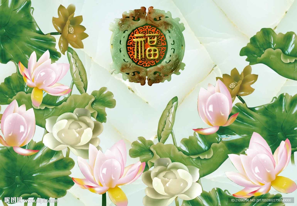 大型荷花背景墙