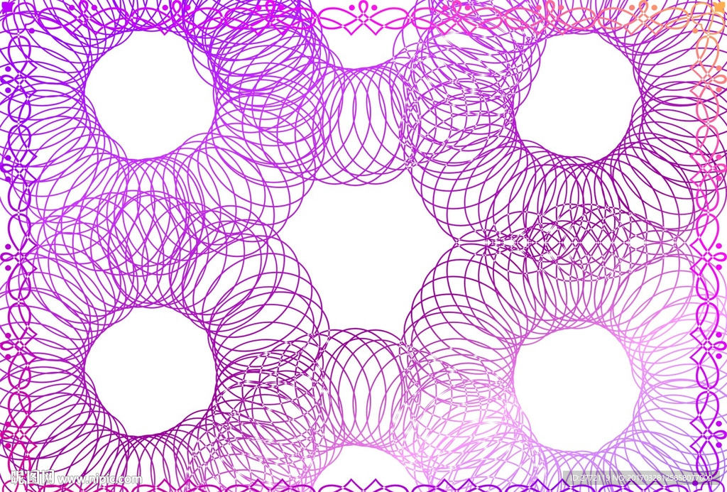 紫花圈 证书底纹