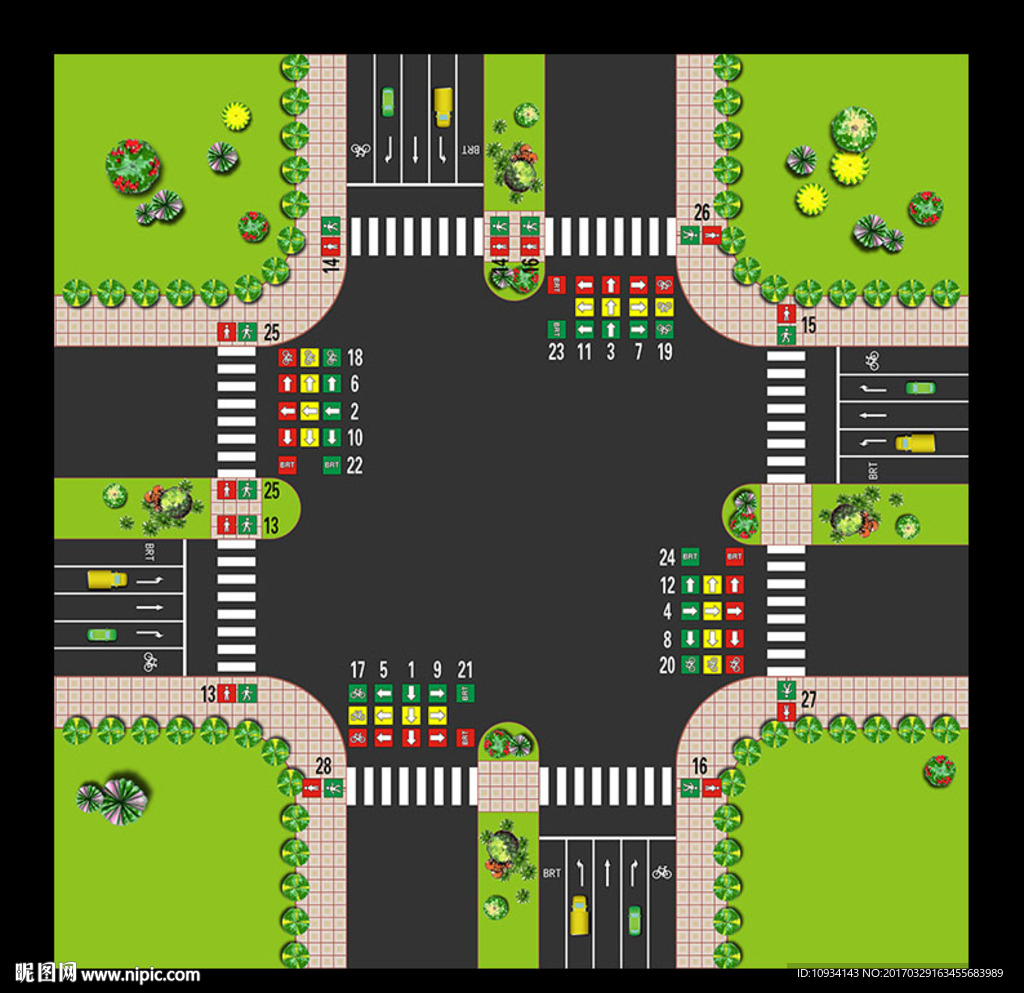 交叉路口信号灯