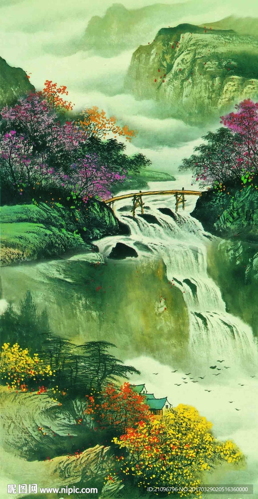 山水国画玄关