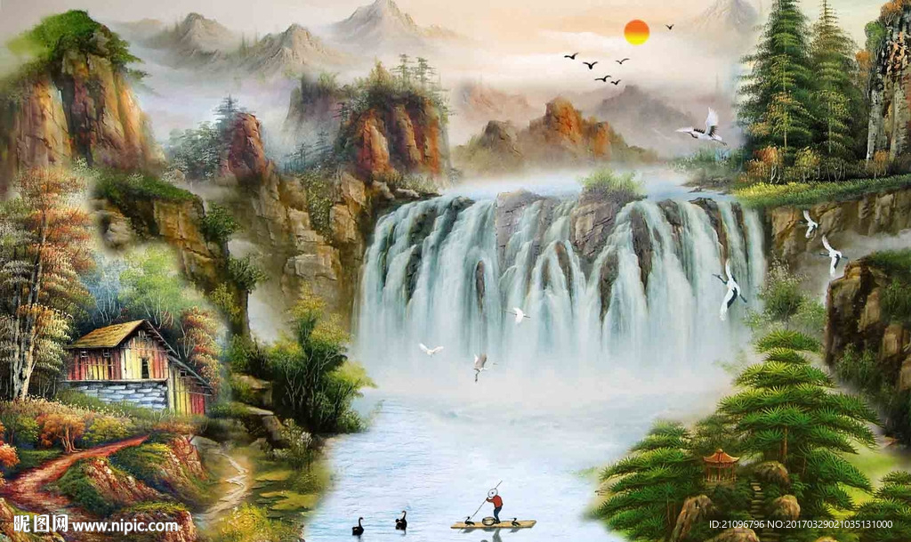 山水风景油画