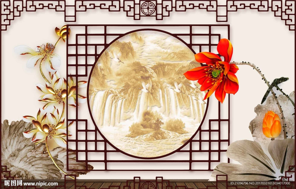中式背景墙