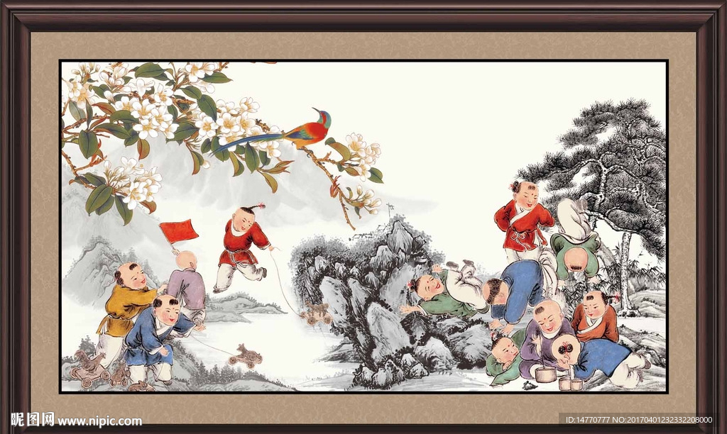 psd(cs5)颜色:rgb105元(cny)×关 键 词:国画图 子孙满堂 国画子孙图