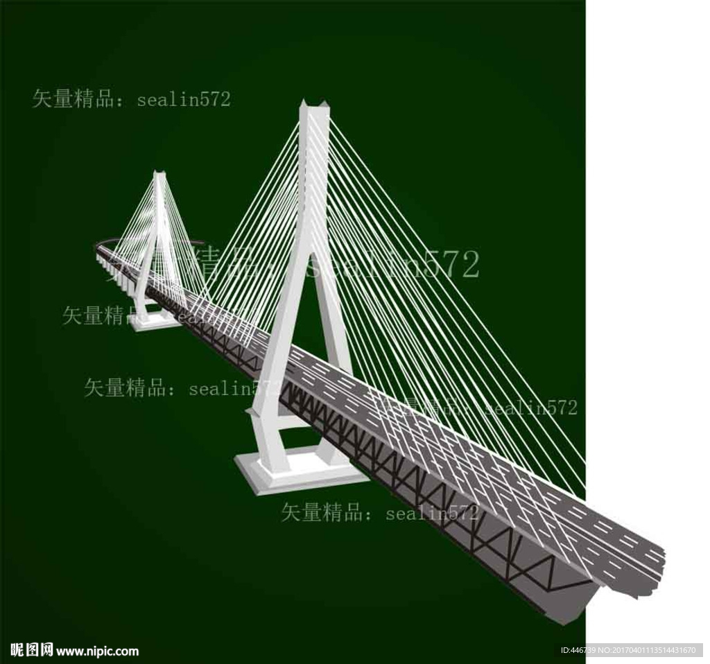 武汉天兴洲大桥CDR矢量图