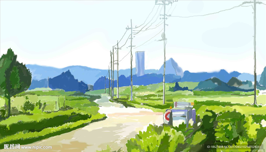 手绘风景画