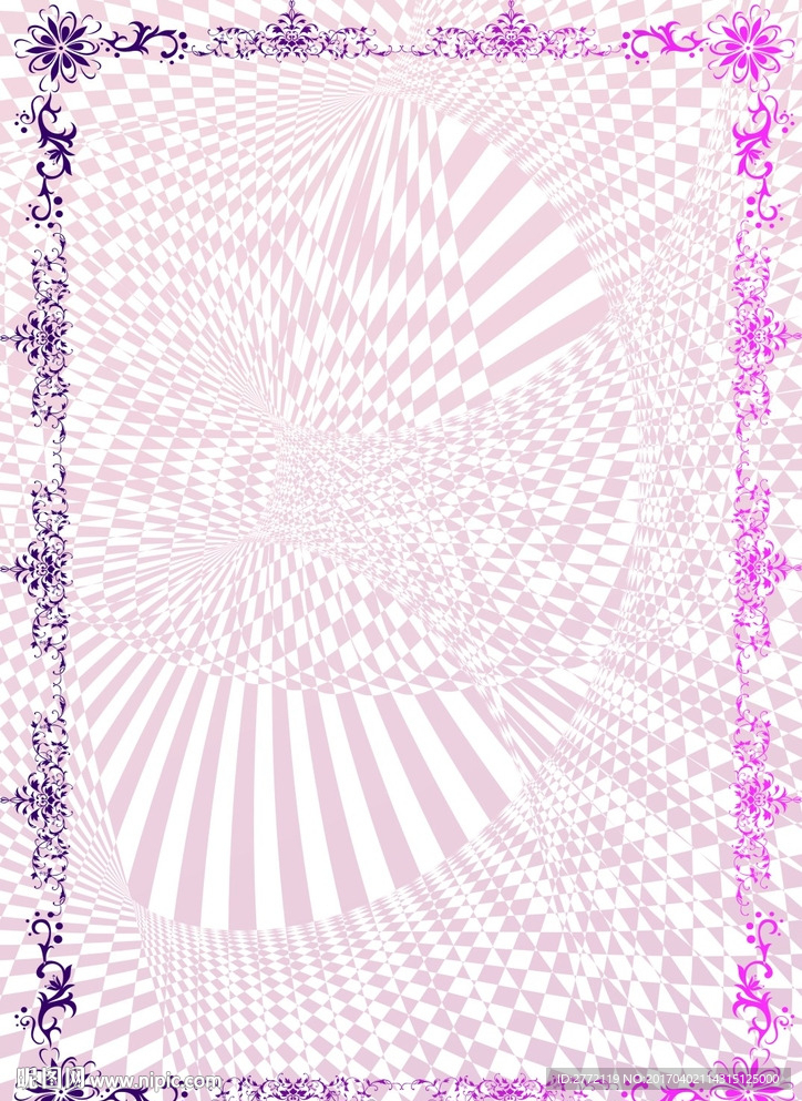 柔红花边 证书底纹