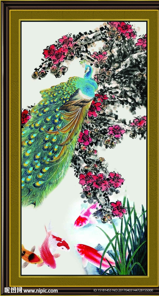 孔雀国画
