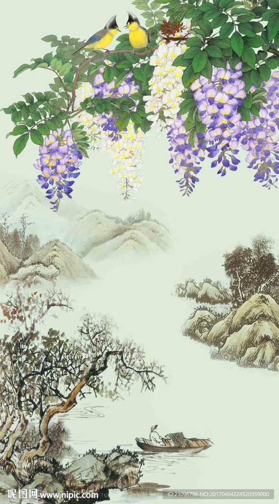 国画花鸟玄关
