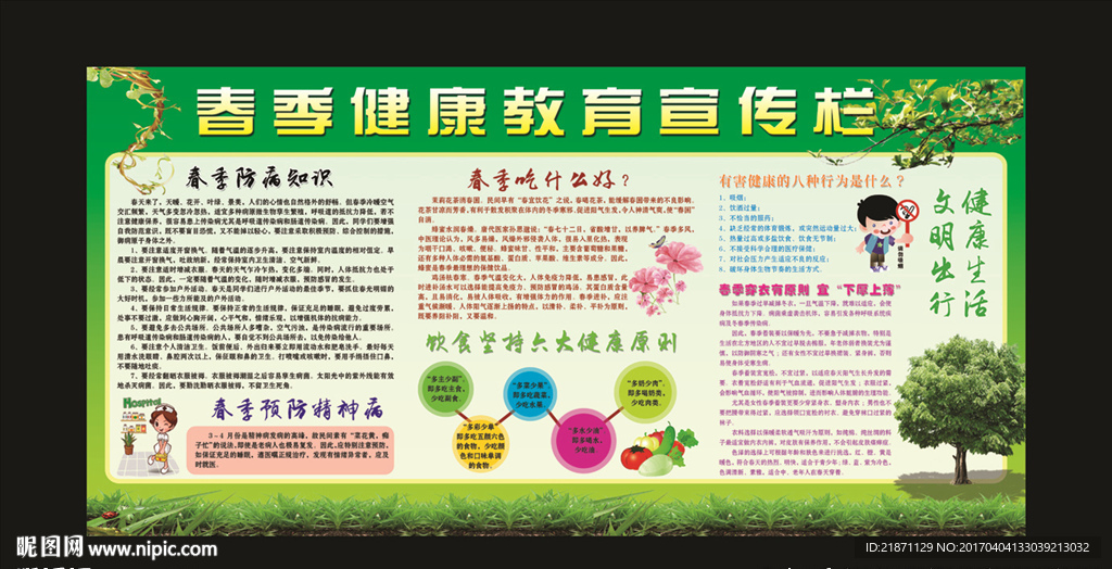 春季健康教育宣传栏