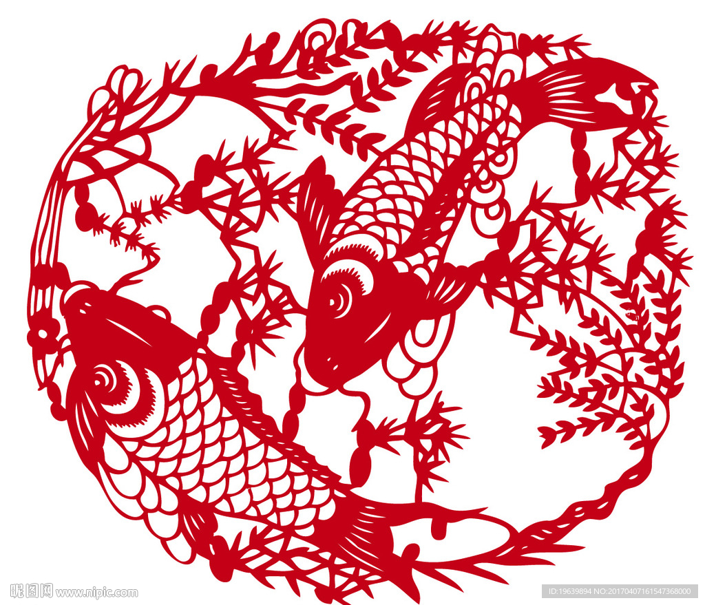 鲤鱼剪纸