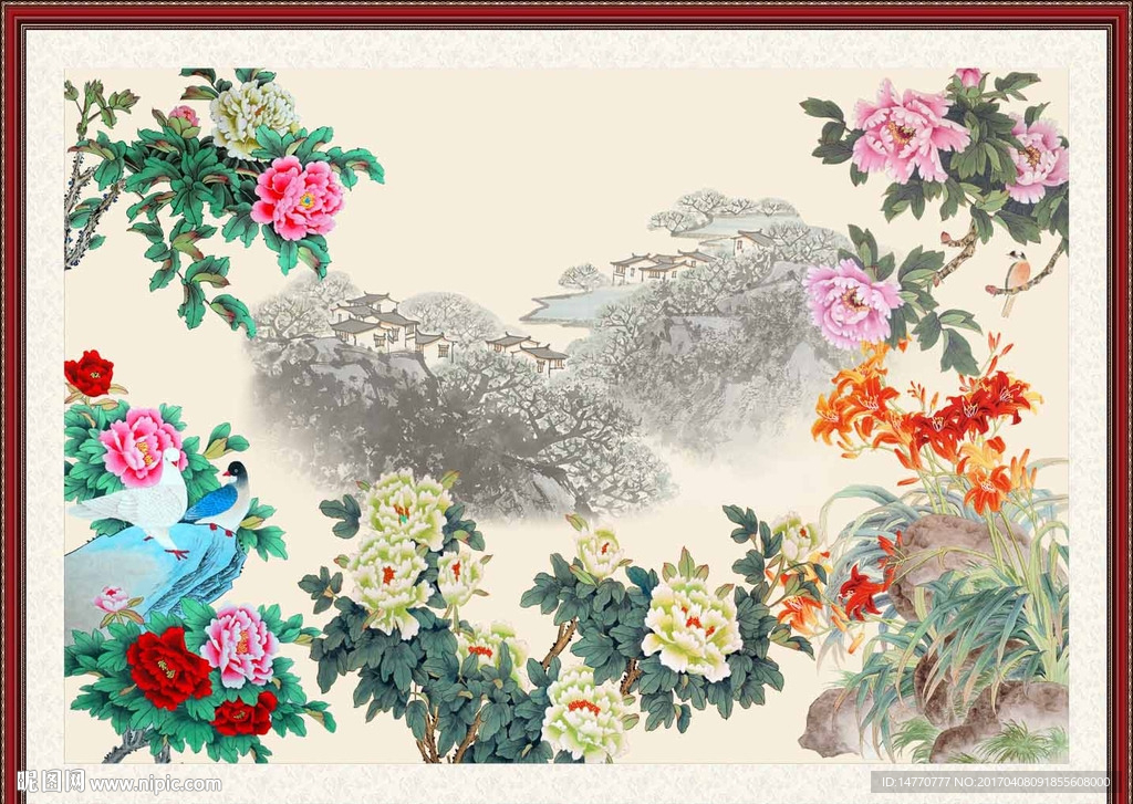 国画牡丹