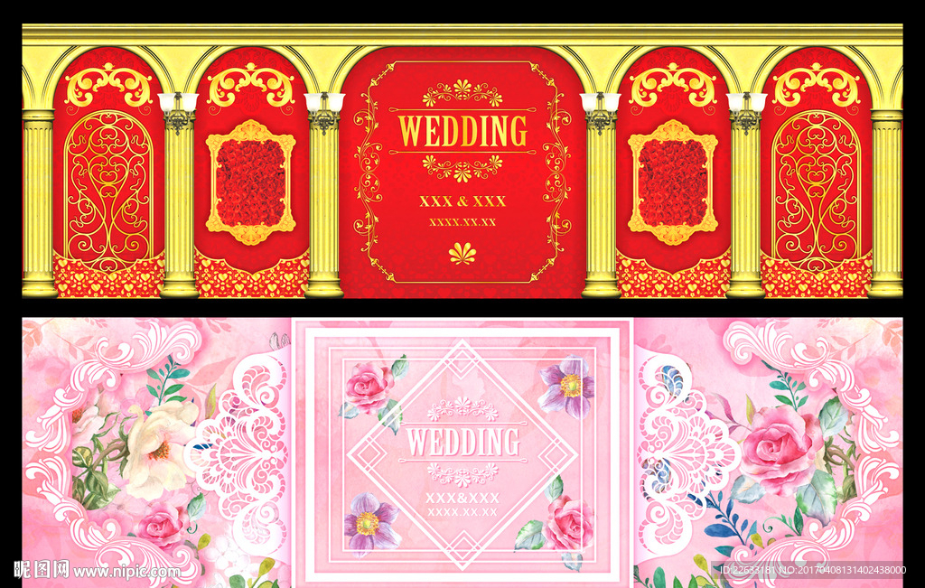 红色欧式婚礼&水彩花卉婚礼