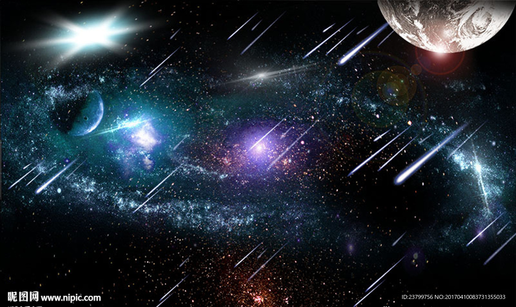 大气星空星球背景墙装饰画