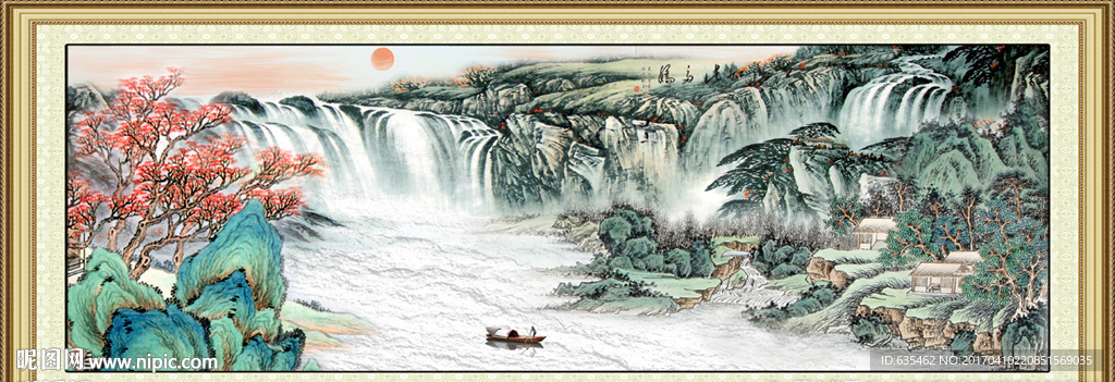 国画瀑布