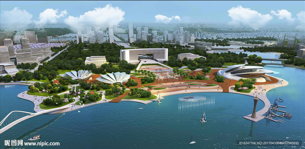 海边主题音乐剧广场鸟瞰建筑效果