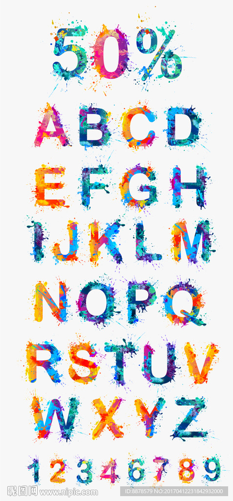 彩色艺术字母