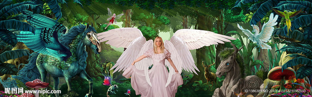 奇幻森林童话梦境女神写真模版