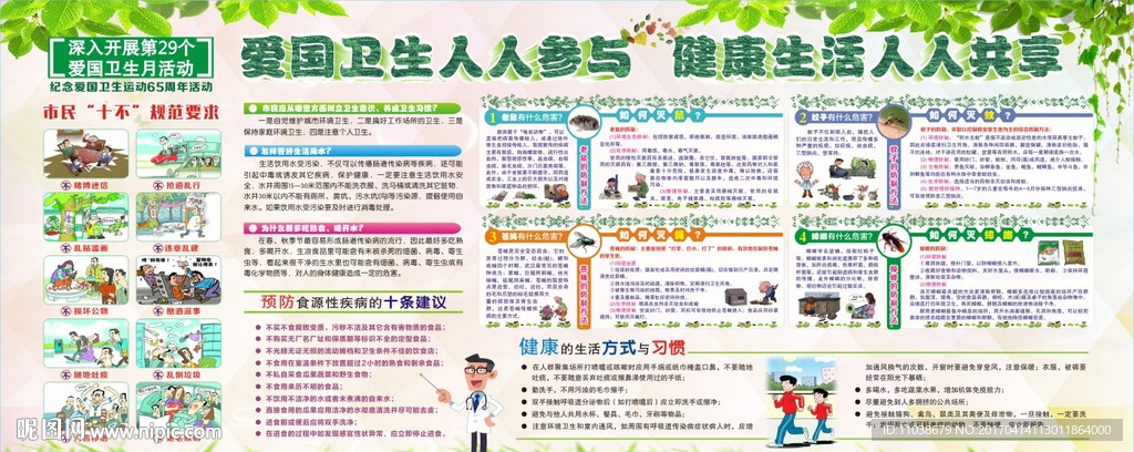 第29个爱国卫生月活动展板