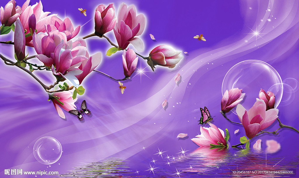 简约兰花背景墙