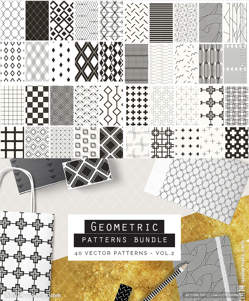 黑白 印花 植物 底纹 素材