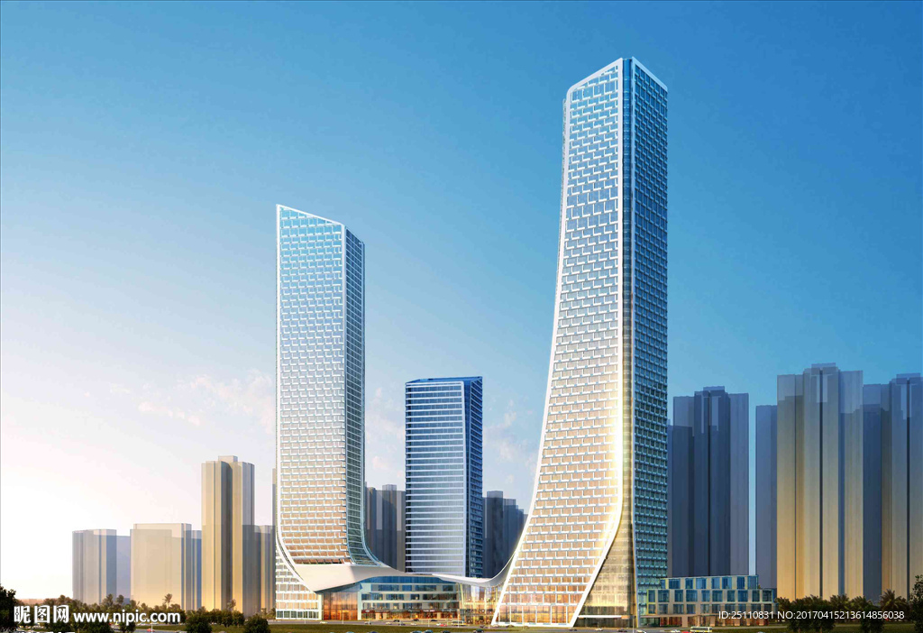 清晨 公共建筑 效果图