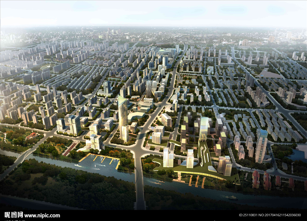 城市规划 河流景观图