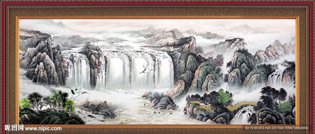 国画山水 财源广进