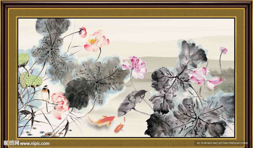 水墨荷花
