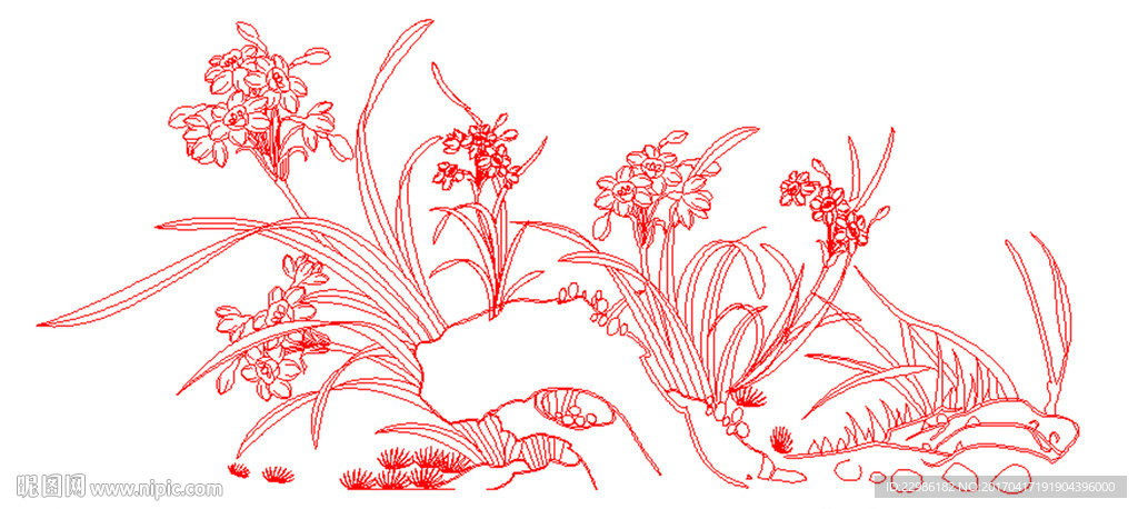 花鸟矢量线条图