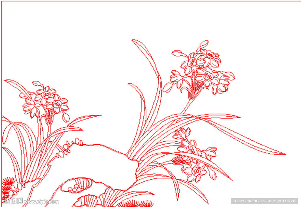 花鸟矢量线条图