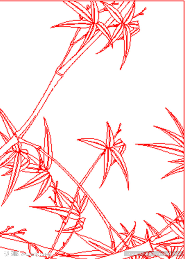竹子矢量线条图
