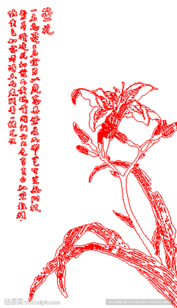 兰花矢量线条图