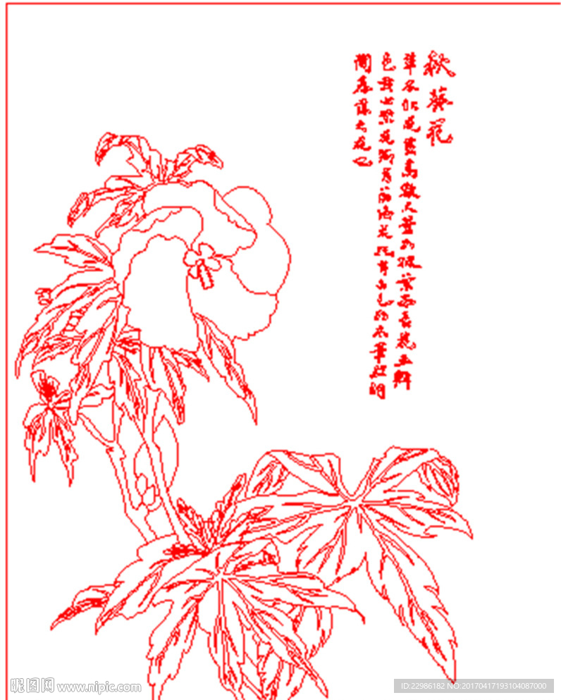 花鸟矢量线条图