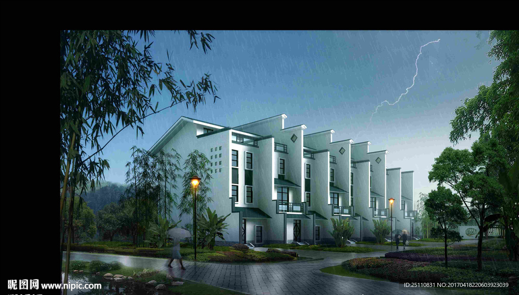 雨景徽商建筑