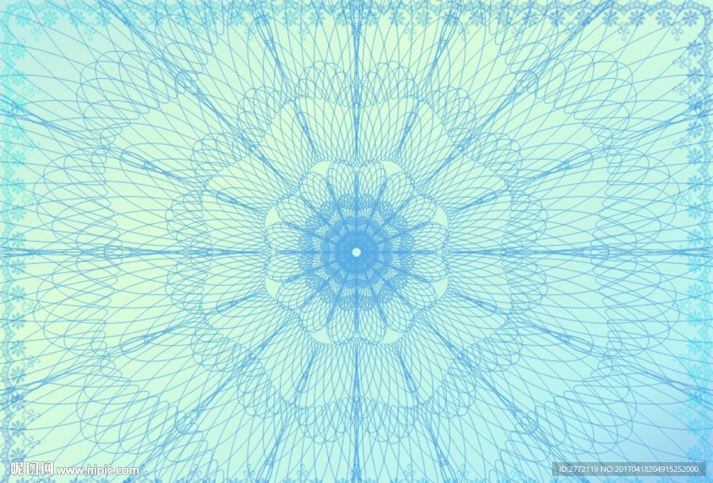 深蓝海水 商业证书纹