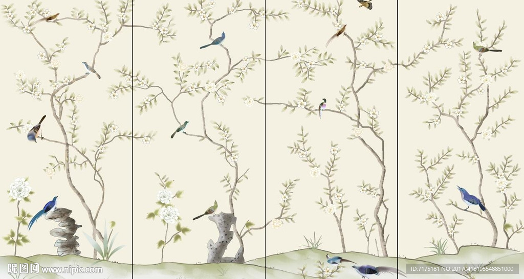 花鸟图牡丹