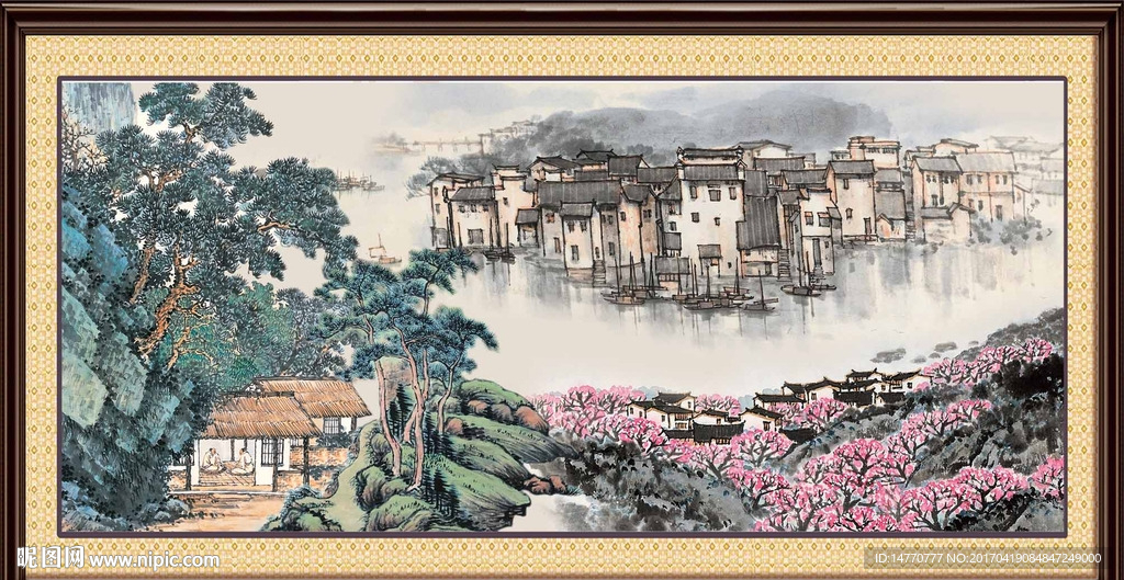 国画风景 水墨江南